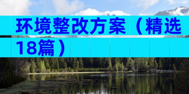 环境整改方案（精选18篇）