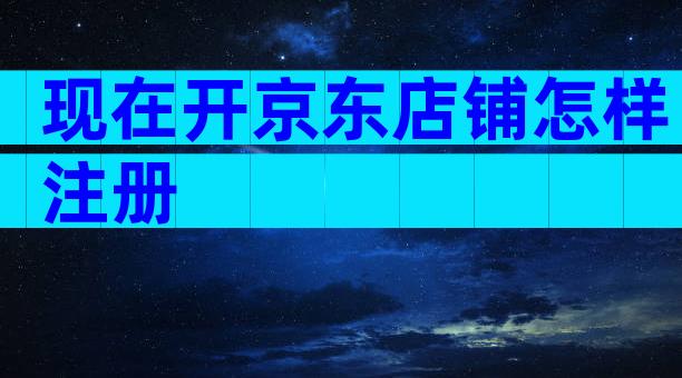 现在开京东店铺怎样注册