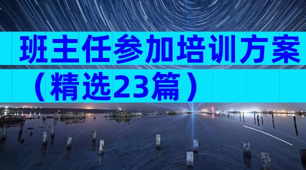 班主任参加培训方案（精选23篇）