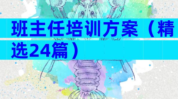 班主任培训方案（精选24篇）
