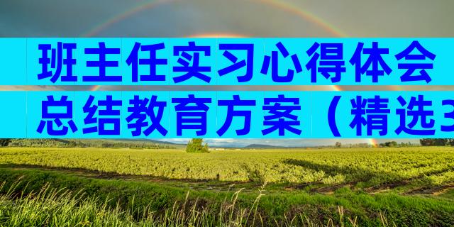 班主任实习心得体会总结教育方案（精选31篇）