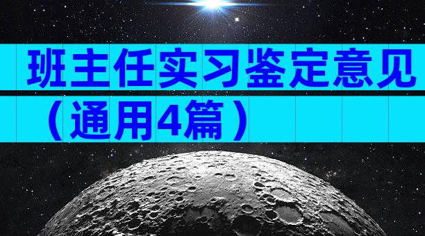 班主任实习鉴定意见（通用4篇）