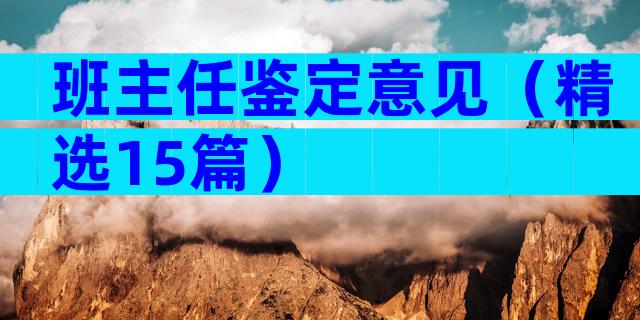 班主任鉴定意见（精选15篇）