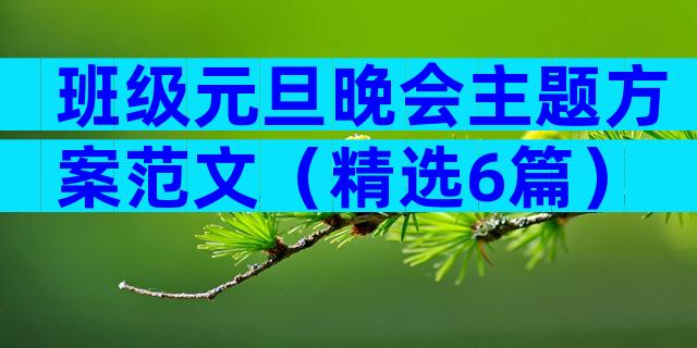 班级元旦晚会主题方案范文（精选6篇）