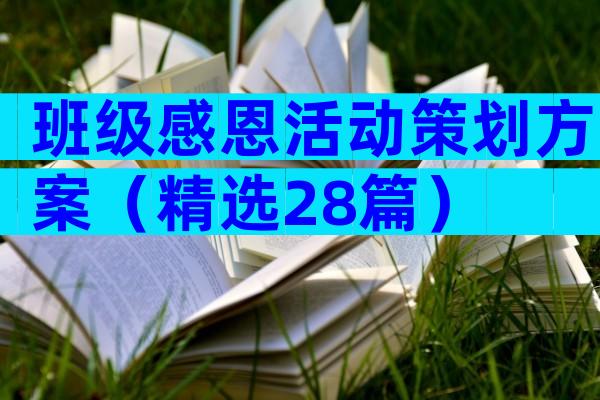 班级感恩活动策划方案（精选28篇）