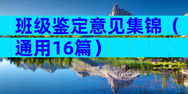 班级鉴定意见集锦（通用16篇）
