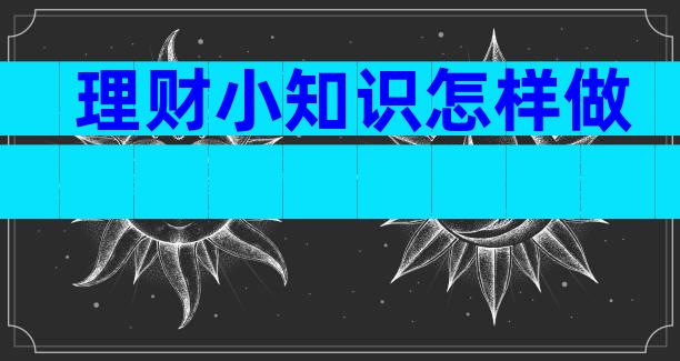理财小知识怎样做