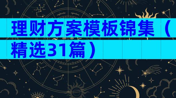 理财方案模板锦集（精选31篇）