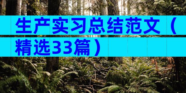 生产实习总结范文（精选33篇）