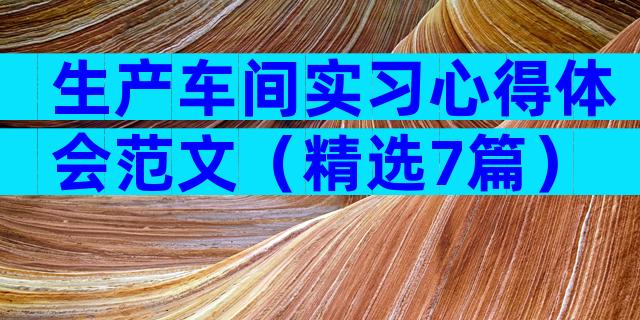 生产车间实习心得体会范文（精选7篇）