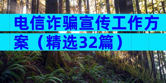 电信诈骗宣传工作方案（精选32篇）