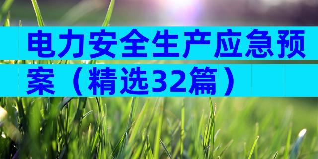 电力安全生产应急预案（精选32篇）