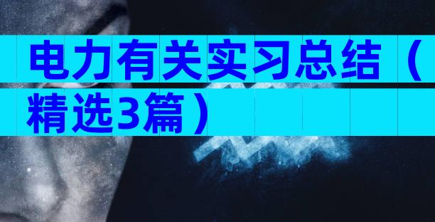 电力有关实习总结（精选3篇）