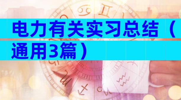电力有关实习总结（通用3篇）