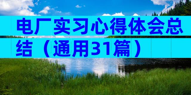 电厂实习心得体会总结（通用31篇）