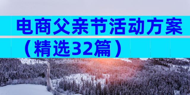 电商父亲节活动方案（精选32篇）