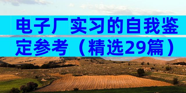 电子厂实习的自我鉴定参考（精选29篇）
