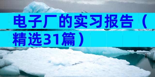 电子厂的实习报告（精选31篇）