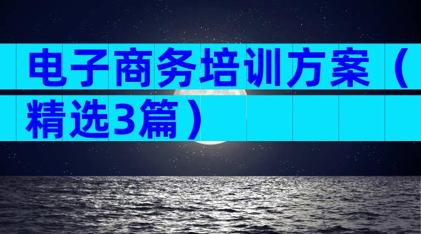电子商务培训方案（精选3篇）