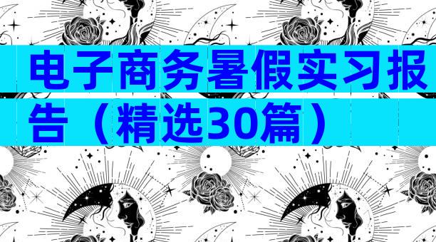 电子商务暑假实习报告（精选30篇）
