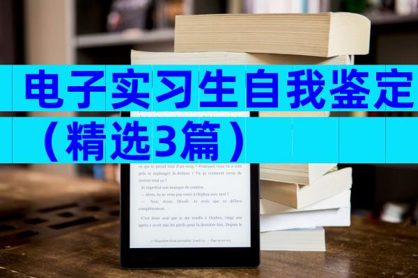 电子实习生自我鉴定（精选3篇）