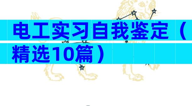 电工实习自我鉴定（精选10篇）