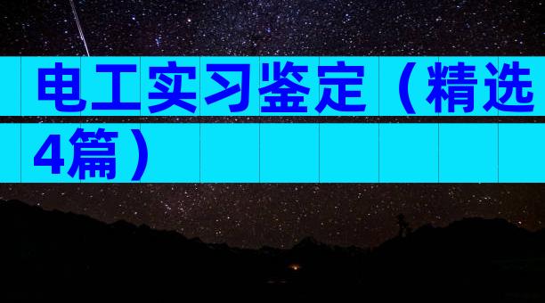 电工实习鉴定（精选4篇）
