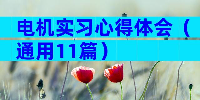 电机实习心得体会（通用11篇）
