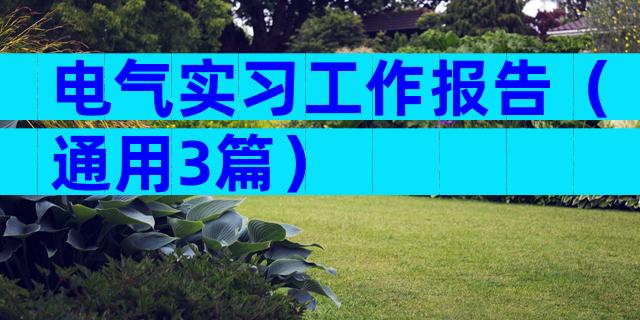 电气实习工作报告（通用3篇）