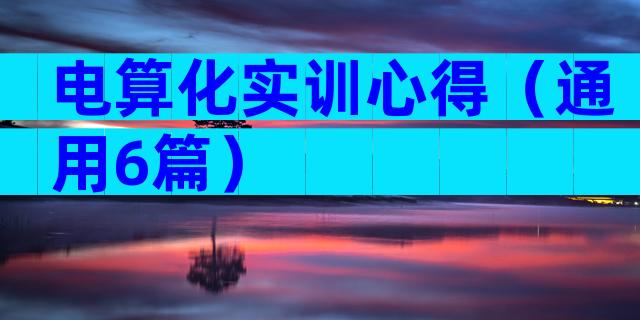 电算化实训心得（通用6篇）