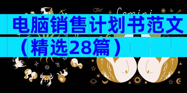 电脑销售计划书范文（精选28篇）