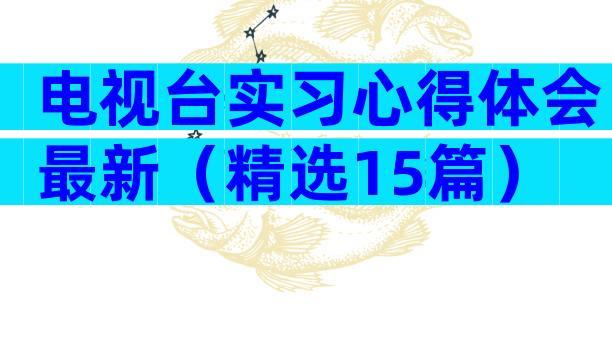 电视台实习心得体会最新（精选15篇）