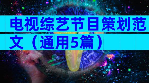 电视综艺节目策划范文（通用5篇）