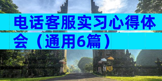 电话客服实习心得体会（通用6篇）