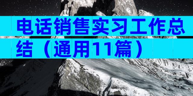 电话销售实习工作总结（通用11篇）