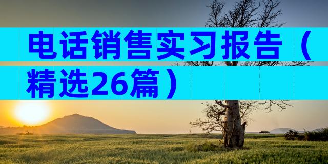 电话销售实习报告（精选26篇）