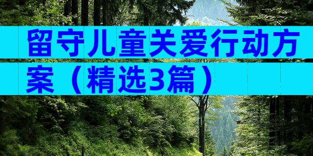 留守儿童关爱行动方案（精选3篇）