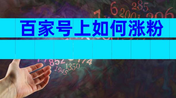 百家号上如何涨粉
