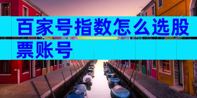 百家号指数怎么选股票账号