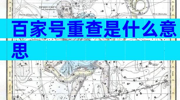 百家号重查是什么意思