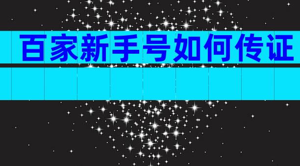 百家新手号如何传证