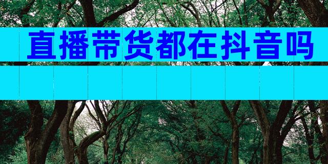 直播带货都在抖音吗