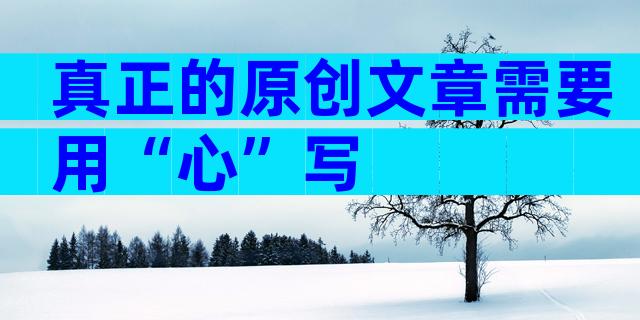 真正的原创文章需要用“心”写