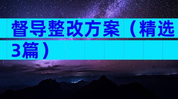 督导整改方案（精选3篇）