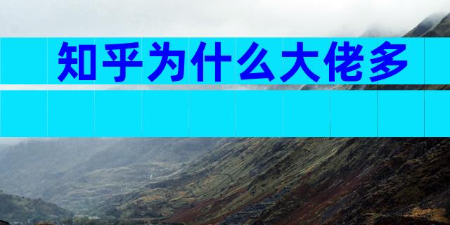 知乎为什么大佬多