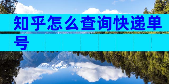 知乎怎么查询快递单号