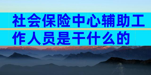 社会保险中心辅助工作人员是干什么的