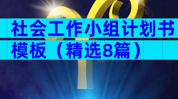 社会工作小组计划书模板（精选8篇）