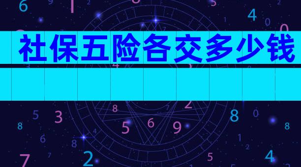 社保五险各交多少钱