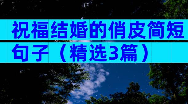 祝福结婚的俏皮简短句子（精选3篇）